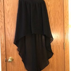 Black High-Low Elastic Skirt